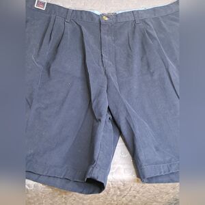 Saddlebred Big & Tall 10 inch Harbor Navy pleated shorts size 46W NWT